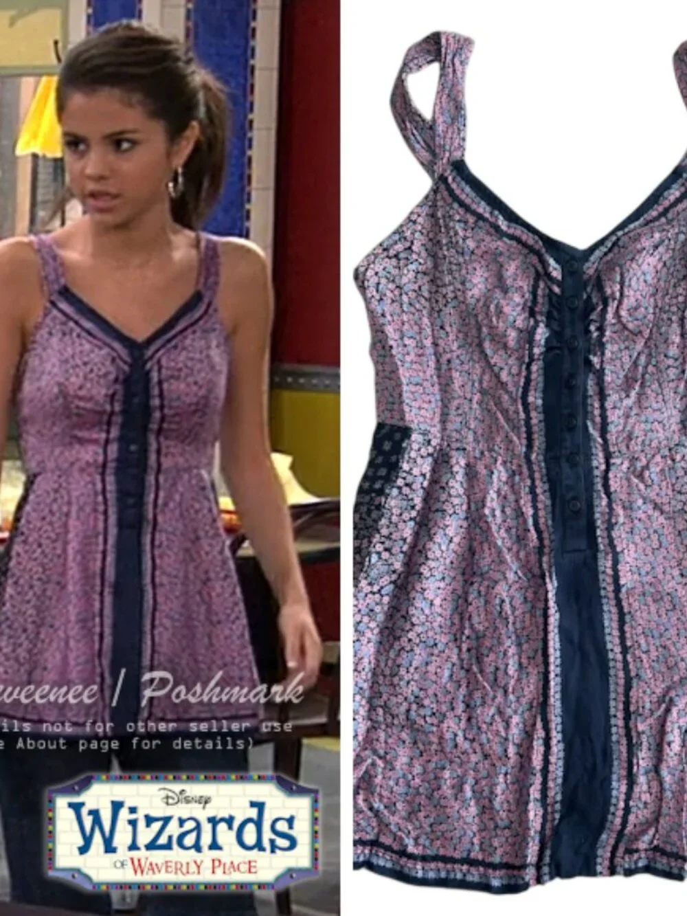 Free People Floral Babydoll Tank ASO Alex Russo